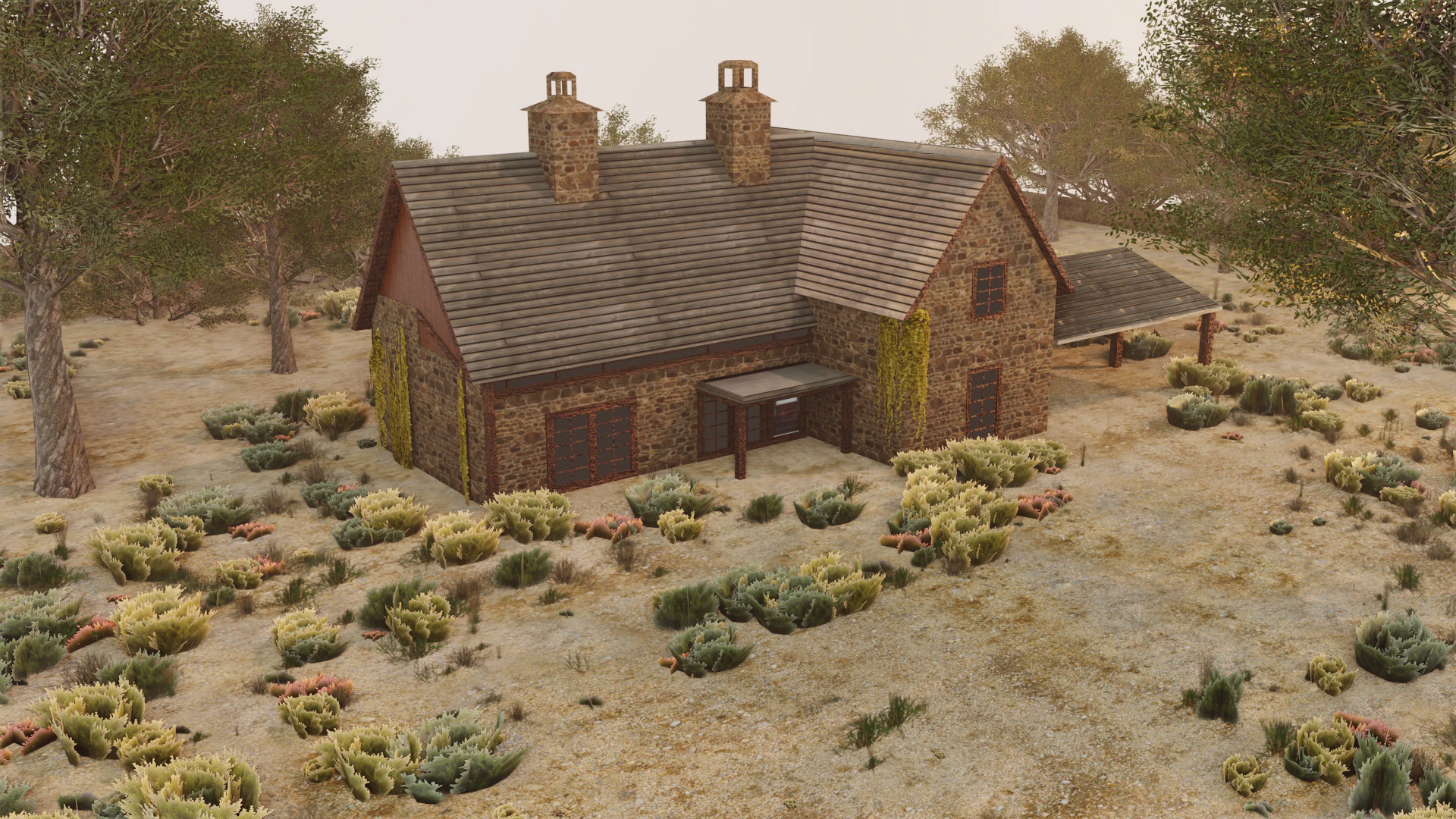 Game-Ready Stone House in Forest 3D Model .c4d .max .obj .3ds .fbx .stl .blend 