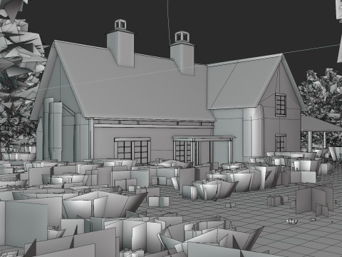 Game-Ready Stone House in Forest Modello 3D
