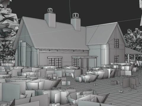Game-Ready Stone House in Forest 3D Model
