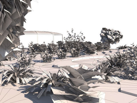 Terraced Park with Amphitheater 3d scene 3D Model