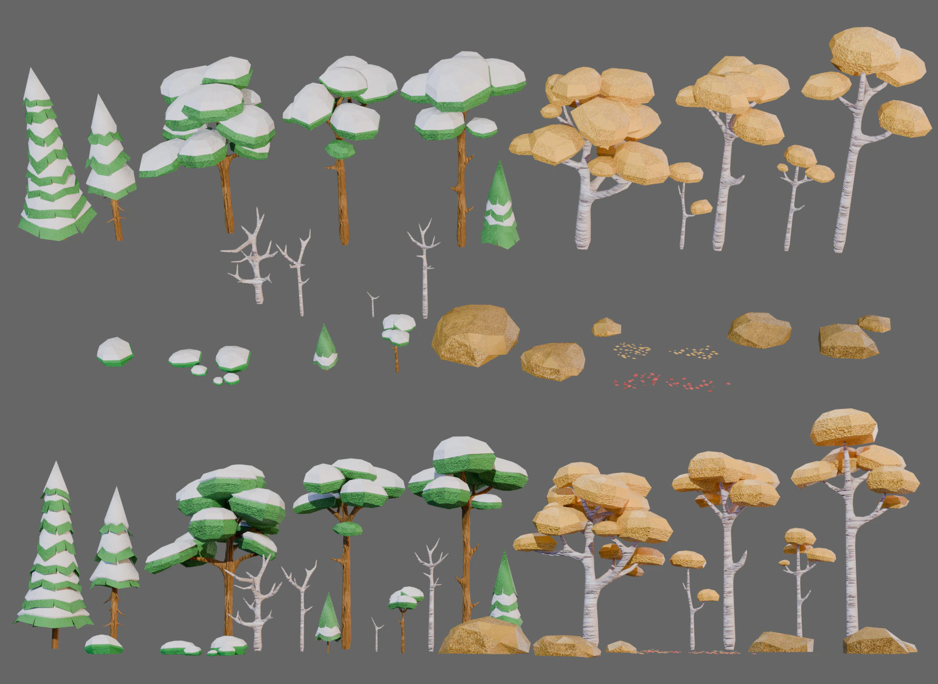 Alberi ed elementi forestali pronti per il gioco Modello 3D .c4d .max .obj .3ds .fbx .stl .blend