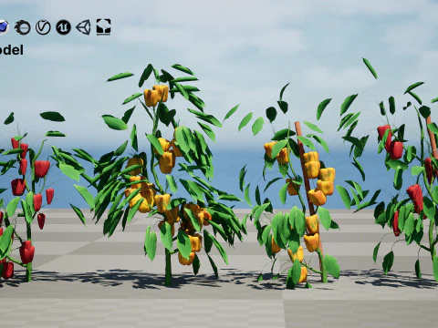Realistic 3D Capsicum Plant 3D Model