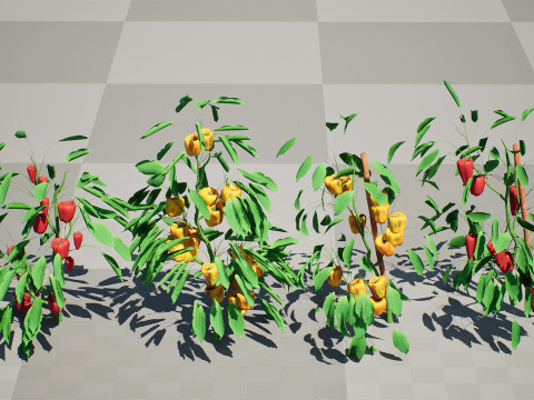 Realistic 3D Capsicum Plant 3D 모델