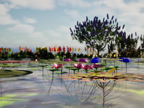 Realistic Low-Poly Outdoor Flowering Plants Modelo 3D