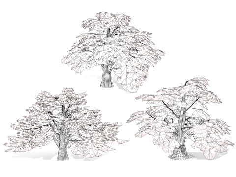 Game Ready Cedar of Lebanon Trees 3d assets Modelo 3D