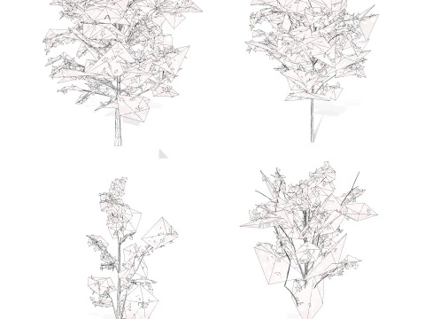 Lowpoly Katsura Tree 3D Model