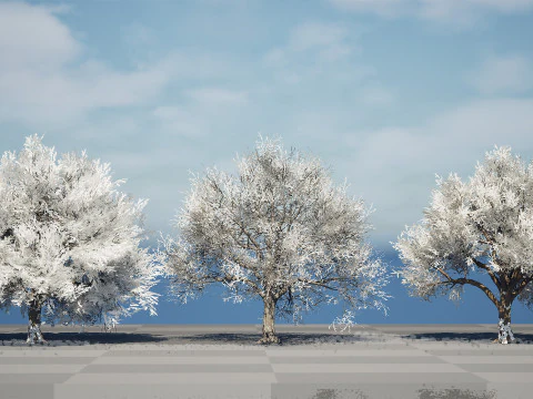 Frozen Tree for Winter Scenes with Free Tutorail 3D Model