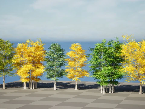 Pacchetto albero di pioppo tremulo Modello 3D