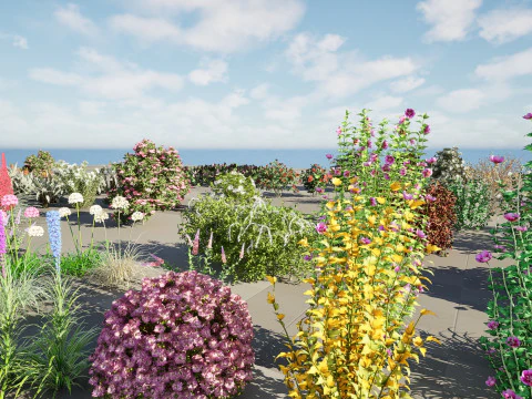 High-Poly Flowering Plants 3D Collection 01 3D Model