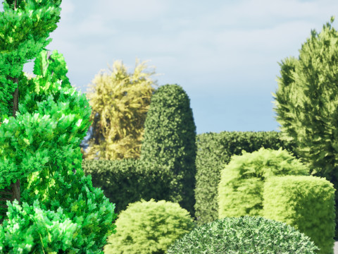 Shaped Bushes 3D Pack 01 3D Модель