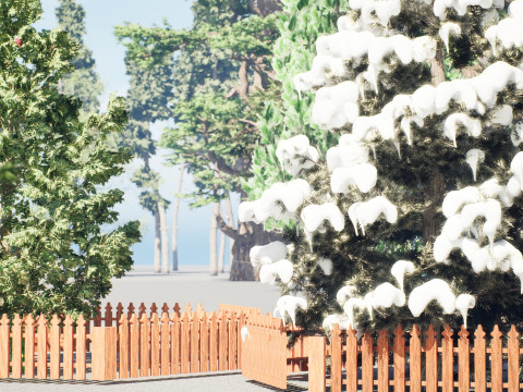 Conifer Tree 3d Pack - LowPoly 3D मॉडल