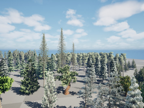 Conifer Tree 3d Pack - LowPoly 3D मॉडल