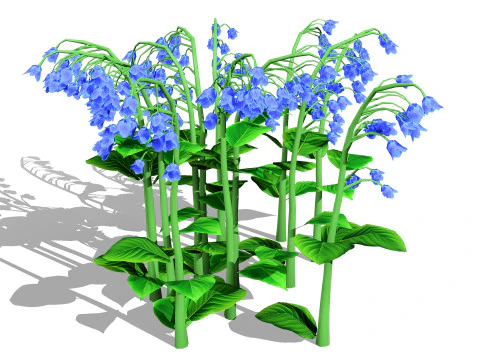 Australian Bluebell Flowers 3D Model