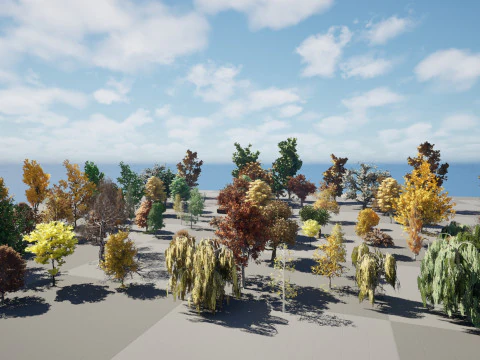 Fall Trees Collections 3D Model