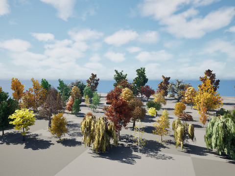 Fall Trees Collections Model 3D