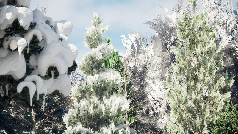 Snow-covered Trees Collection Model 3D .c4d .max .obj .3ds .fbx .stl .blend
