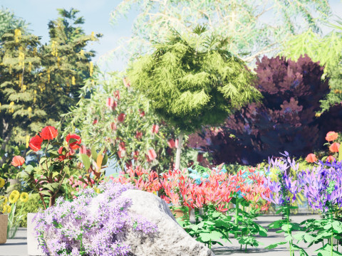 Australian Plant Collection Trees Flowers 3D Model