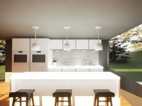 Modern Open House in Forest 3D Scene Modelo 3D