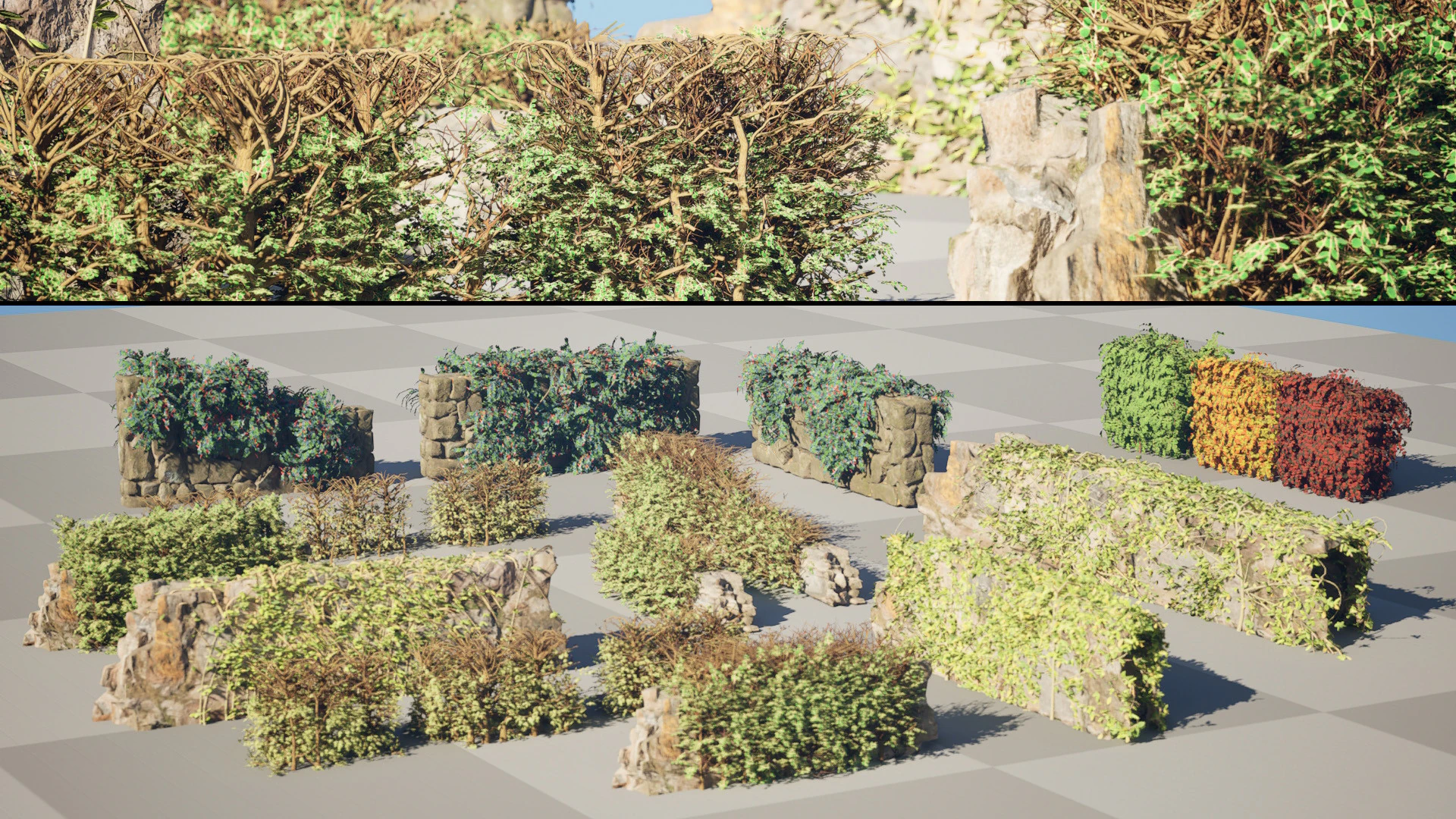 UK Hedgerow 3D Collection 3D Model .c4d .max .obj .3ds .fbx .stl .blend 