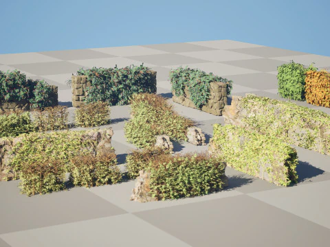 UK Hedgerow 3D Collection 3D Model