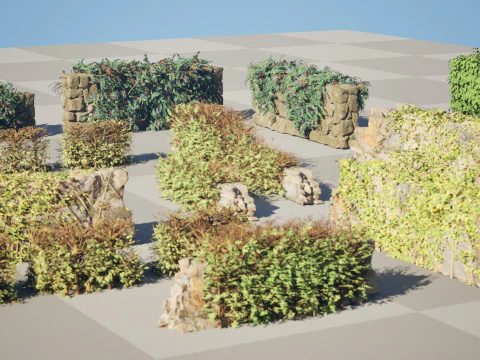 UK Hedgerow 3D Collection 3D Model