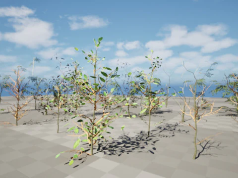 Game-Ready Foliage Trunks Collection 3D Model