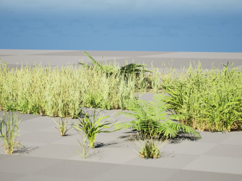 Realistic Grass Meadow Clumps - Game Ready 3D Asset Pack 3D-Modell