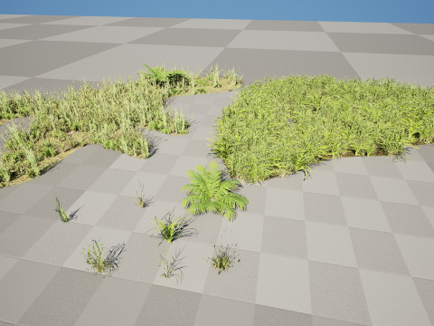 Realistic Grass Meadow Clumps - Game Ready 3D Asset Pack 3D-Modell