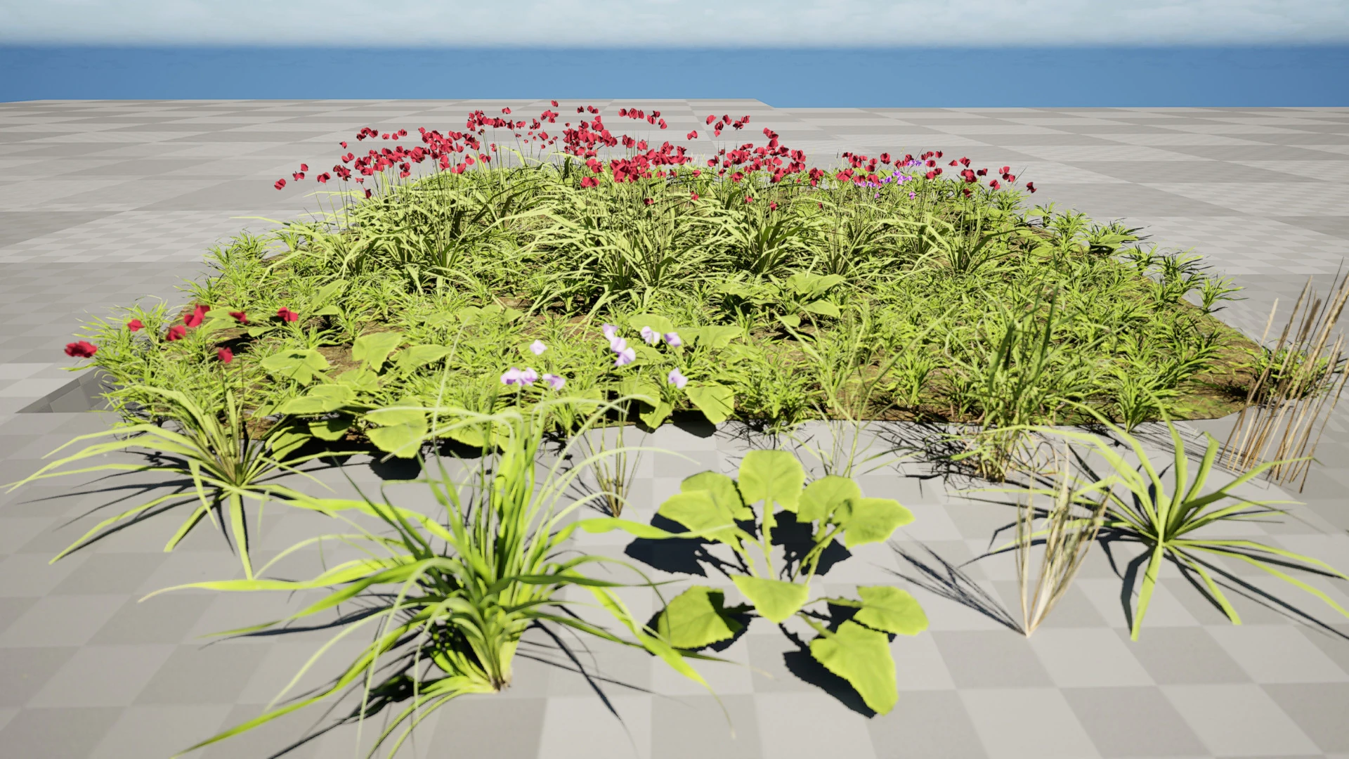 Cluster di erba di fiori selvatici - Modello 3D .c4d .max .obj .3ds .fbx .stl .blend 