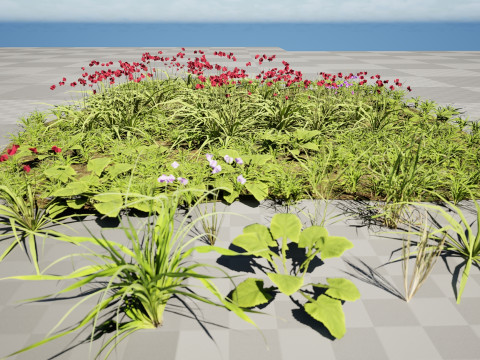 Wildflower Grass Cluster - 3D Модель