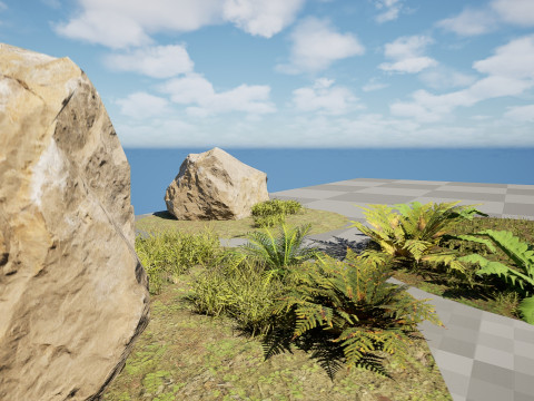 Game-Ready Nature Kit Grass Plants Stones Modelo 3D