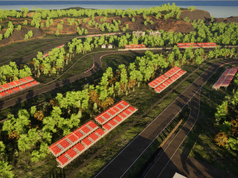 The Verdant Grand Prix - Unreal Engine Car Race Track Template 3D Модель