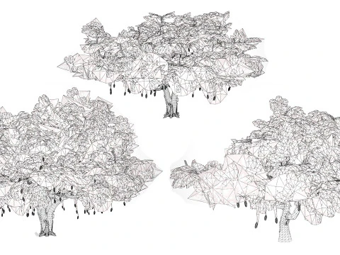 South African Sausage Trees Pack 3D Model