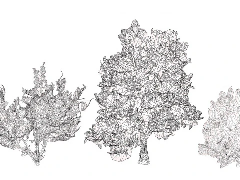 UK Hedgerow Blackthorn Pack 3D Model