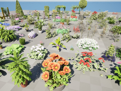 Optimized Foliage Collection 3D Model