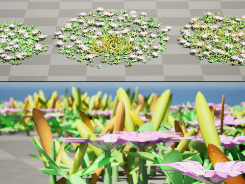 UK Purple Dewplant Pack 3D Model