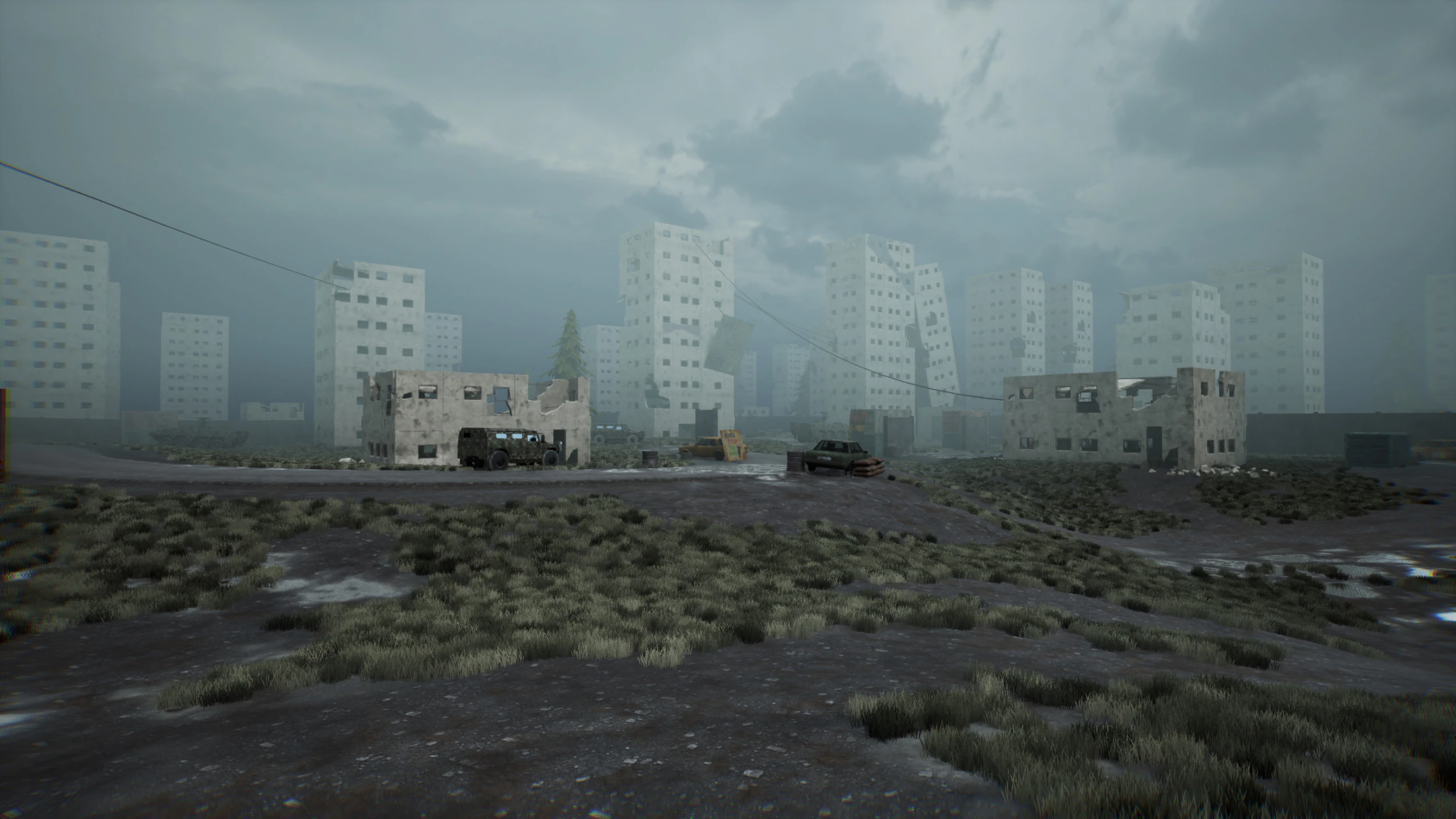 War-Torn City Battlefield Game Environment 3D Model .c4d .max .obj .3ds .fbx .stl .blend 