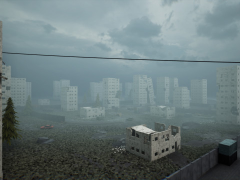 War-Torn City Battlefield Game Environment 3D Model