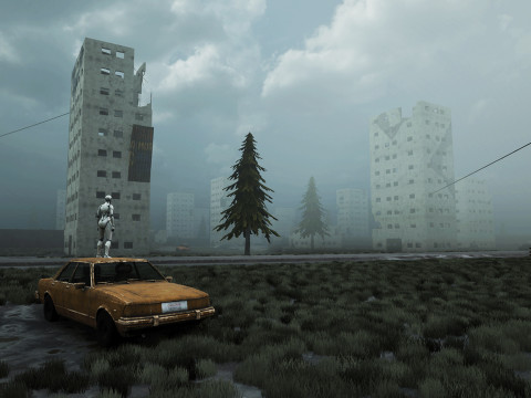 War-Torn City Battlefield Game Environment 3D Model