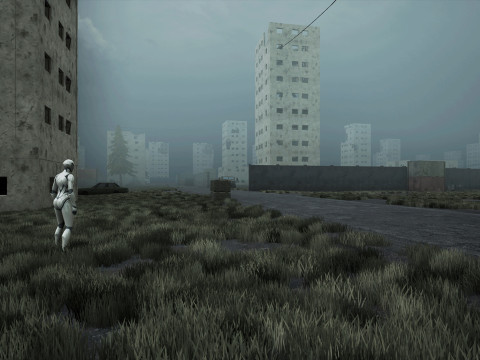 War-Torn City Battlefield Game Environment 3D Model