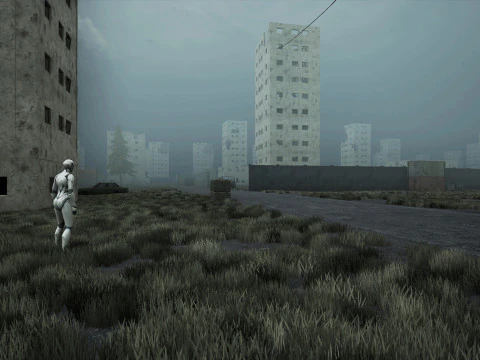 War-Torn City Battlefield Game Environment 3D Model