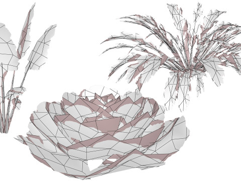Leafy Green Plants Collection 3D 模型