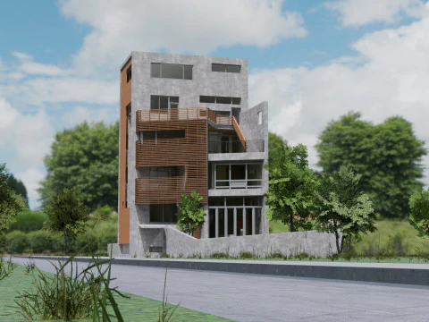 Preposizione della casa contemporanea 3d Modello 3D