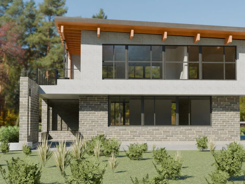 Immeuble de bureaux &agrave; deux &eacute;tages Modèle 3D