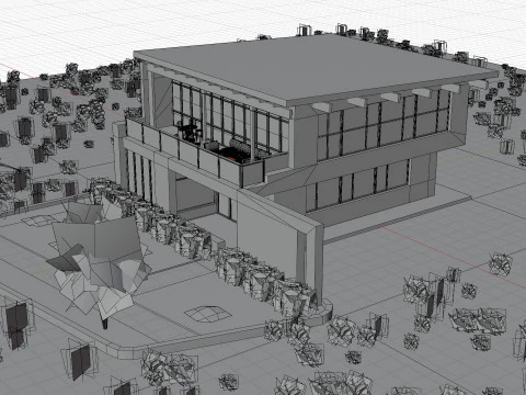 Immeuble de bureaux &agrave; deux &eacute;tages Modèle 3D