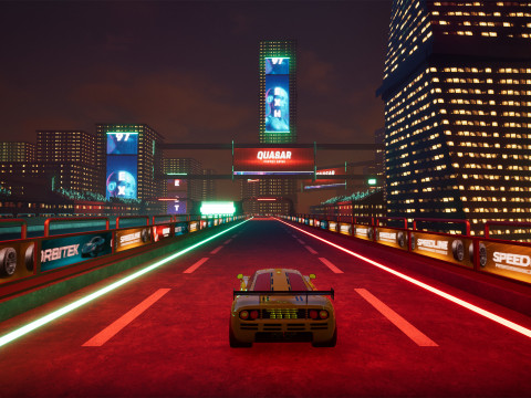 Neon Cyber-Track City Unreal Engine Environment 3D Модель