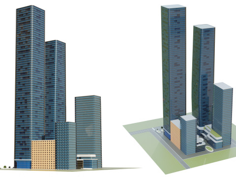 Realistic of Futuristic Skyscrapers 3D मॉडल