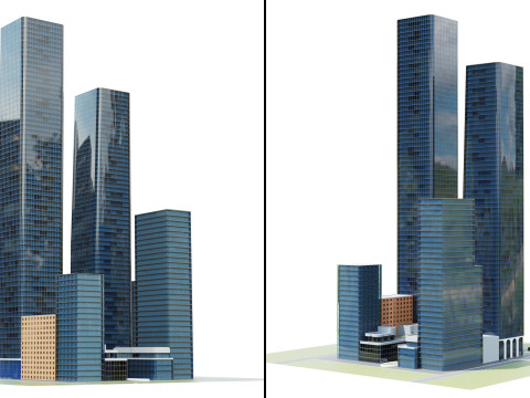 Realistic of Futuristic Skyscrapers Model 3D