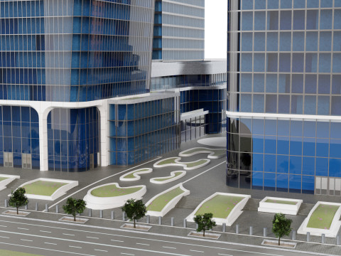 Realistic of Futuristic Skyscrapers Model 3D
