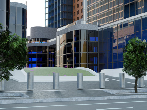 Realistic of Futuristic Skyscrapers Model 3D